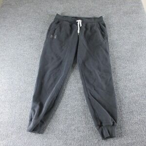 Under Armour Jogger Pants Womens M Black Fleece Elastic Waist Pockets Lounge